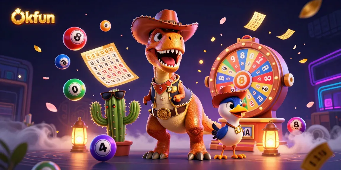 Join the excitement at okfun with colorful games featuring a T-Rex and casino elements!