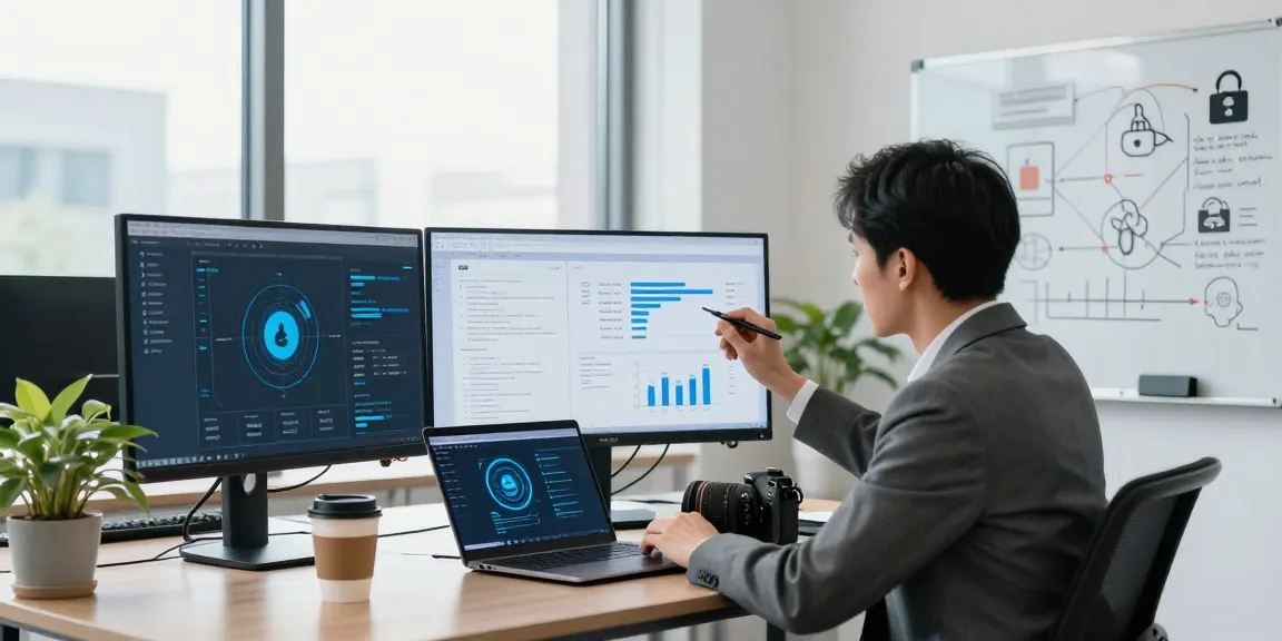 Depici Media focuses on cybersecurity initiatives in a modern office setting, showcasing data protection strategies against medical data breaches.