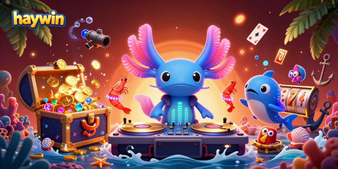 Experience fun at haywin with a vibrant underwater casino scene featuring dynamic gaming elements and characters.