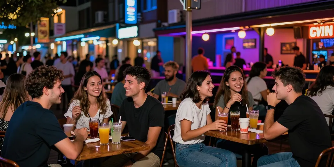 Exciting nightlife at a 유흥사이트 with friends enjoying drinks and entertainment.