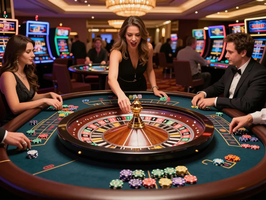 Experience thrilling moments at BK888's roulette table as players engage in strategic bets.