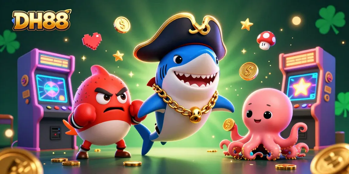 Experience thrilling gameplay with DH88 in a lively casino scene full of colorful characters and elements.