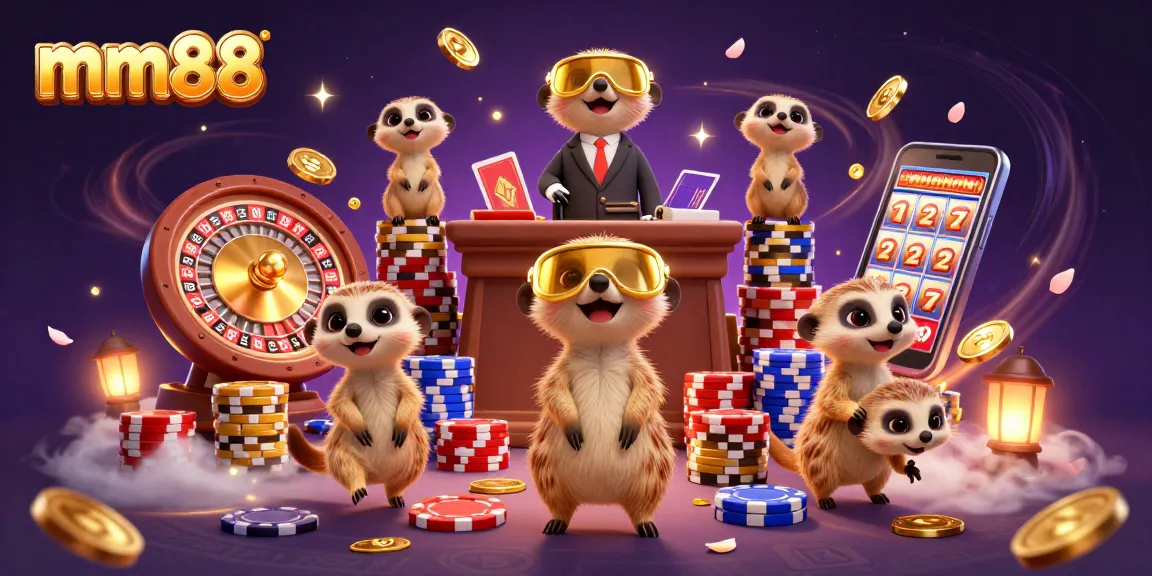 Experience thrilling action at mm88 with charming meerkats running a vibrant casino operation.
