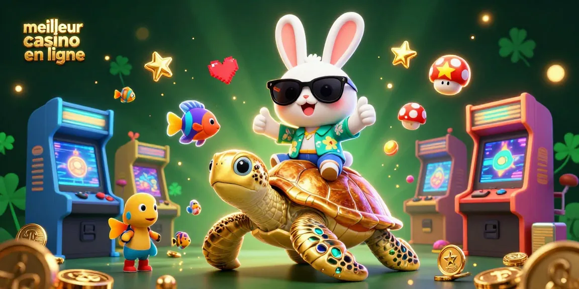 Illustration 3D d'un raton chanceux célébrant le meilleur casino en ligne tout en jouant