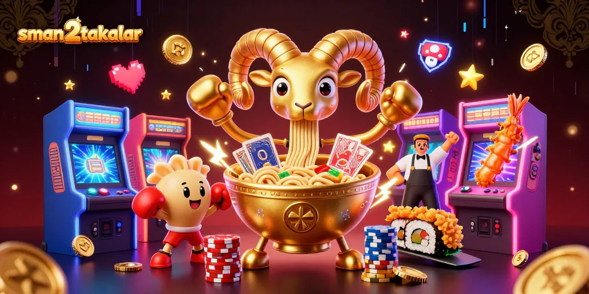Gamer sman2takalar menangani kartu dan tumpukan chip di kasino bergaya yang dinamis.