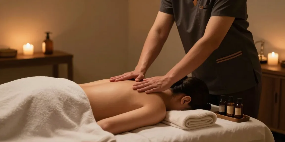일산출장안마 전문 마사지사와 편안한 마사지 공간을 보여주는 이미지