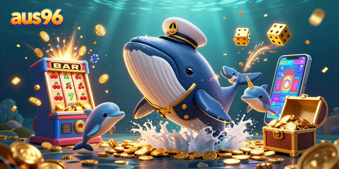 Join the excitement on aus96 with a whale breaching amidst treasures for thrilling slots action.