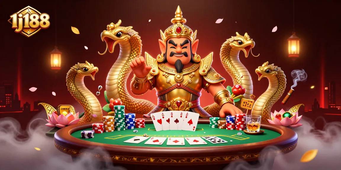 Experience high-stakes action with 1j188 as the magical guardian oversees an intense poker showdown.
