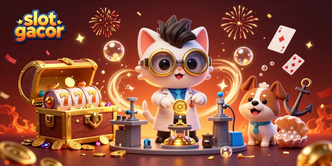 Slot gacor menawarkan pengalaman bermain yang mendebarkan dengan ilustrasi kucing ilmuwan dalam pencarian harta.