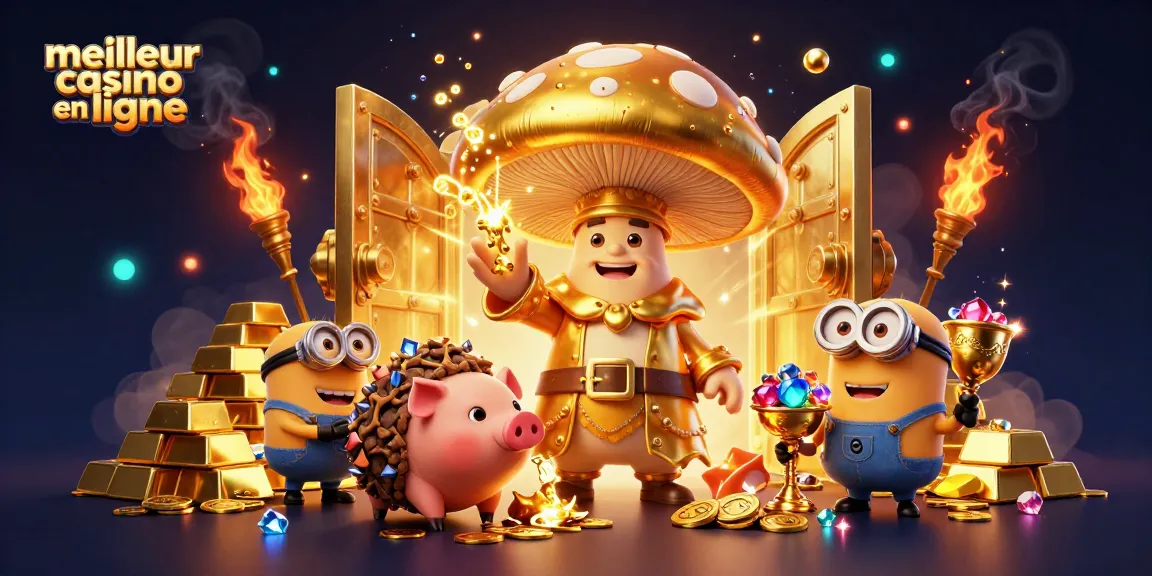 Rencontrez le meilleur casino en ligne avec un sorcier en or, un cochon truffier et des gemmes éclatantes.