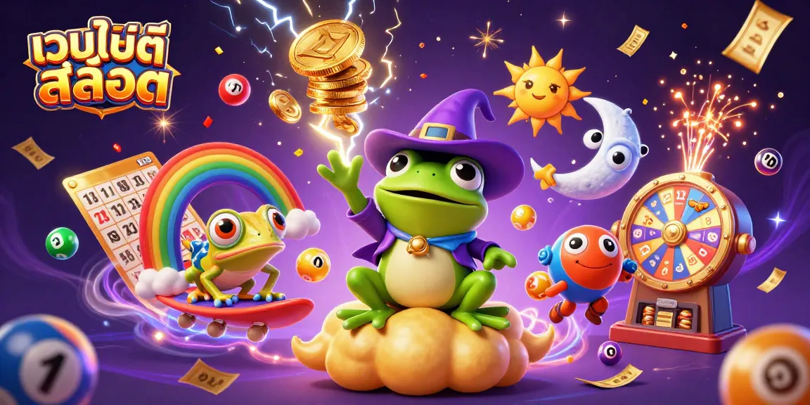 Experience the thrill of เว็บไซต์สล็อต with a vibrant 3D illustration of a magical casino scene.