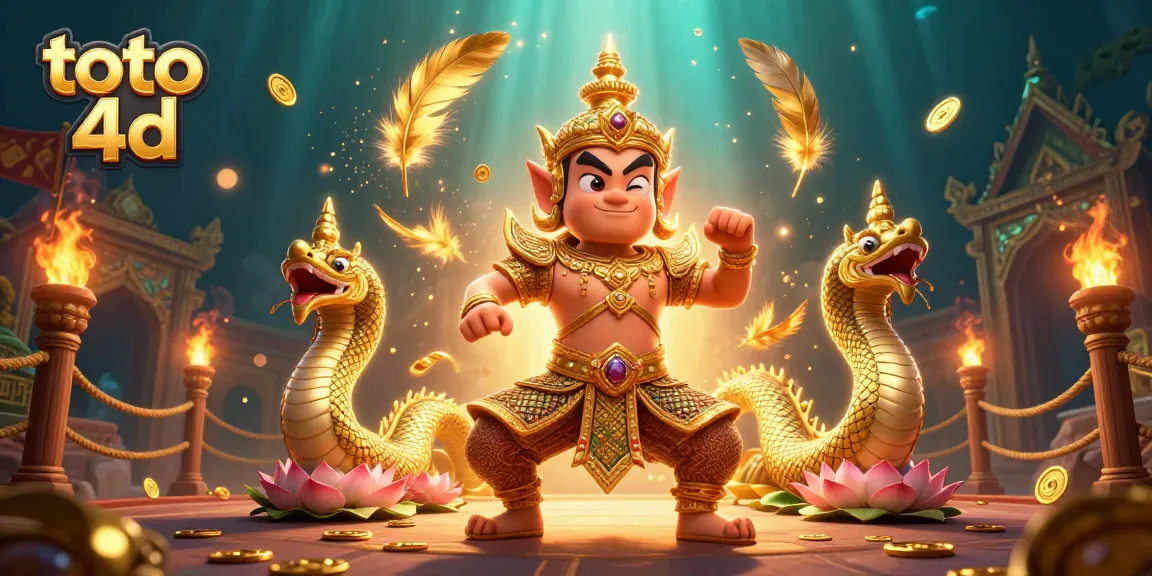 Engage with thrilling toto 4d gameplay in this vibrant 3D casino scene of guardians and gold.