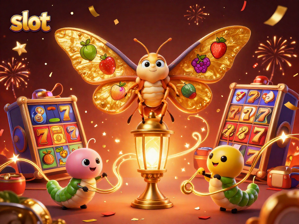 Taruhan slot dengan jackpot mengagumkan dan simbol keberuntungan dalam suasana kasino yang meriah.