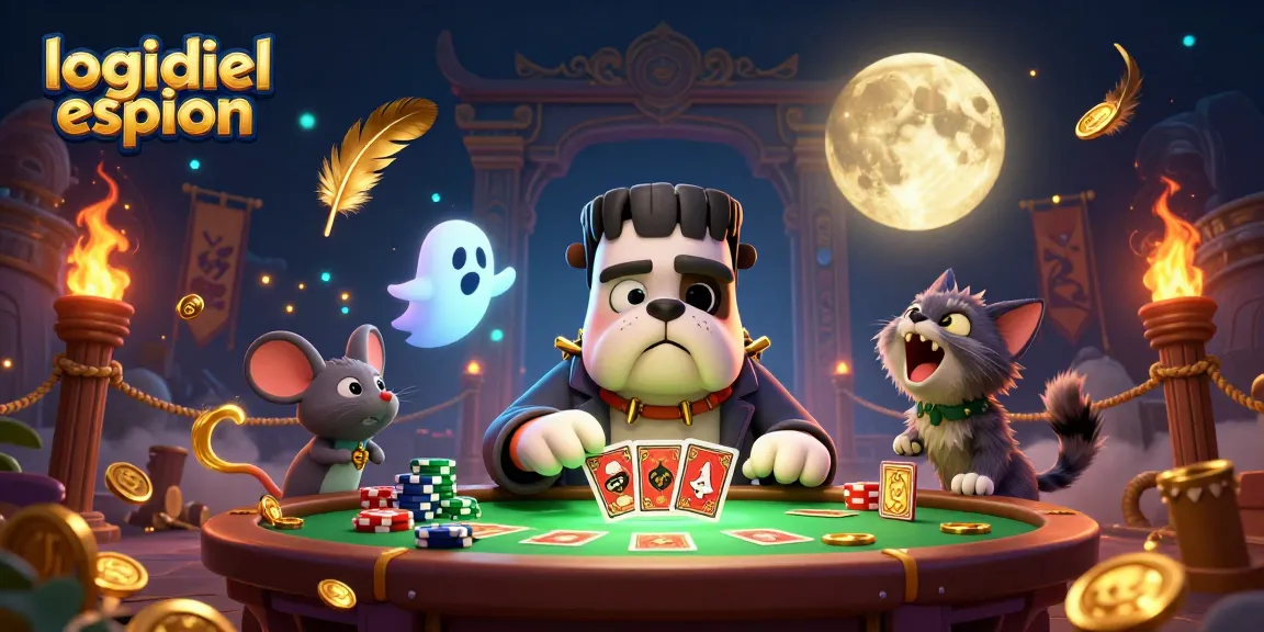 Un logiciel espion provoque des parties de cartes intrigantes dans un casino animé et lié aux jeux.