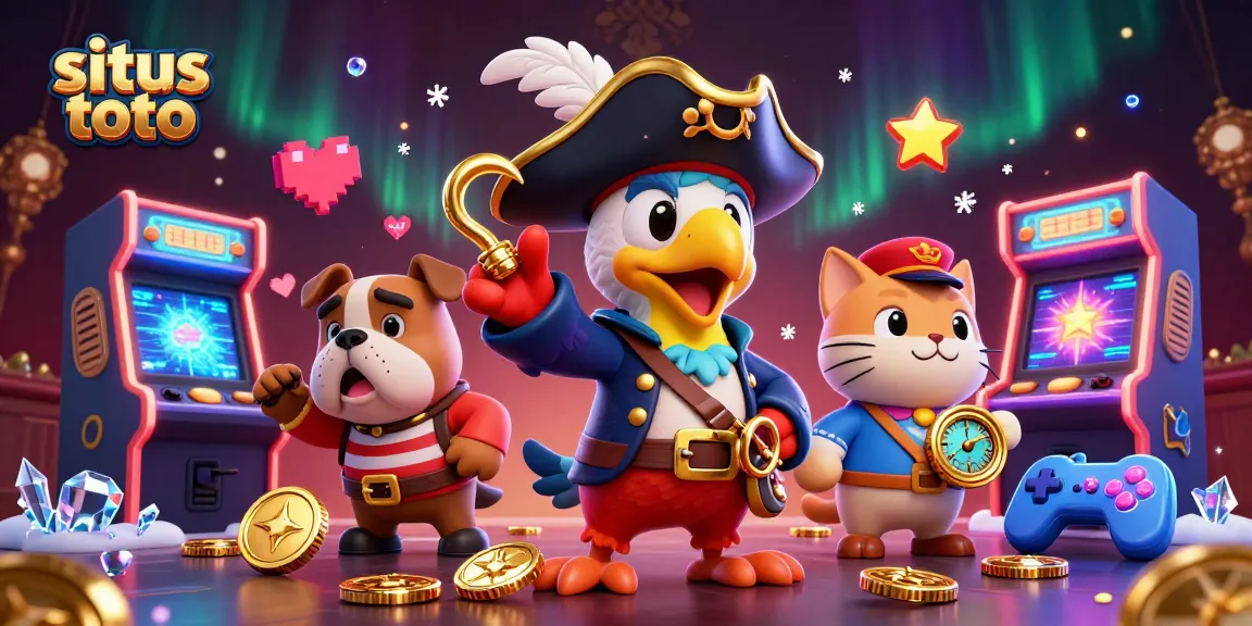 Engaging 3D scene depicting situs toto characters enjoying a vibrant casino atmosphere.