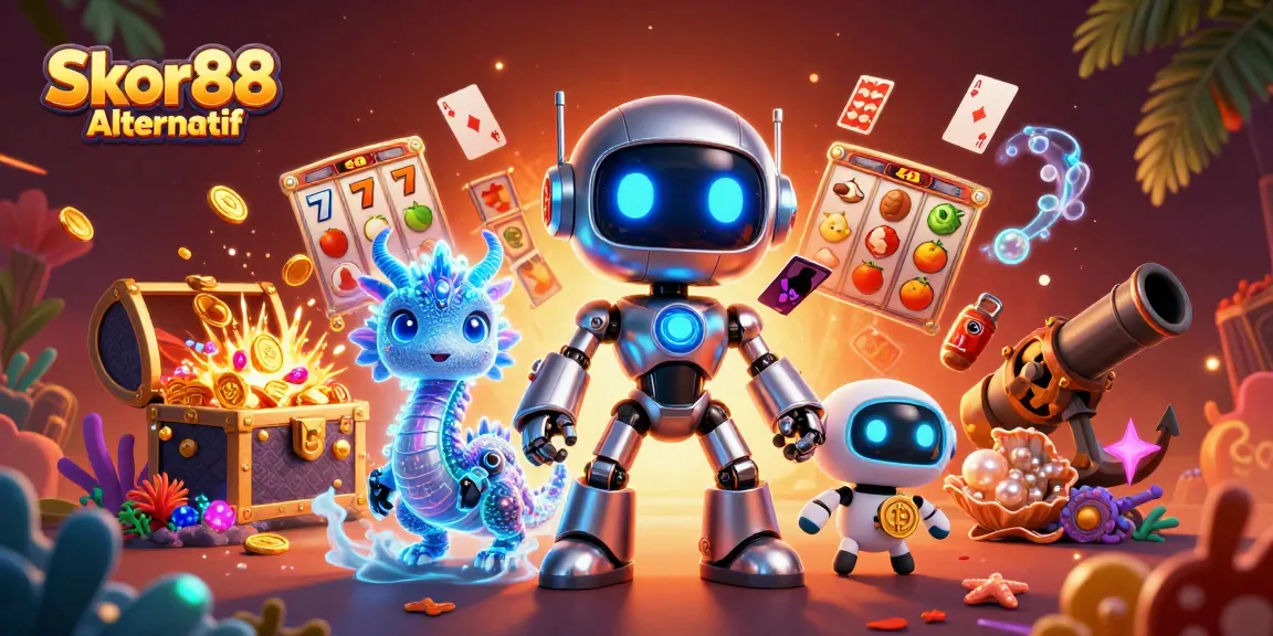 Experience Skor88 Alternatif with vibrant slots, colorful treasures, and thrilling gameplay illustrations.