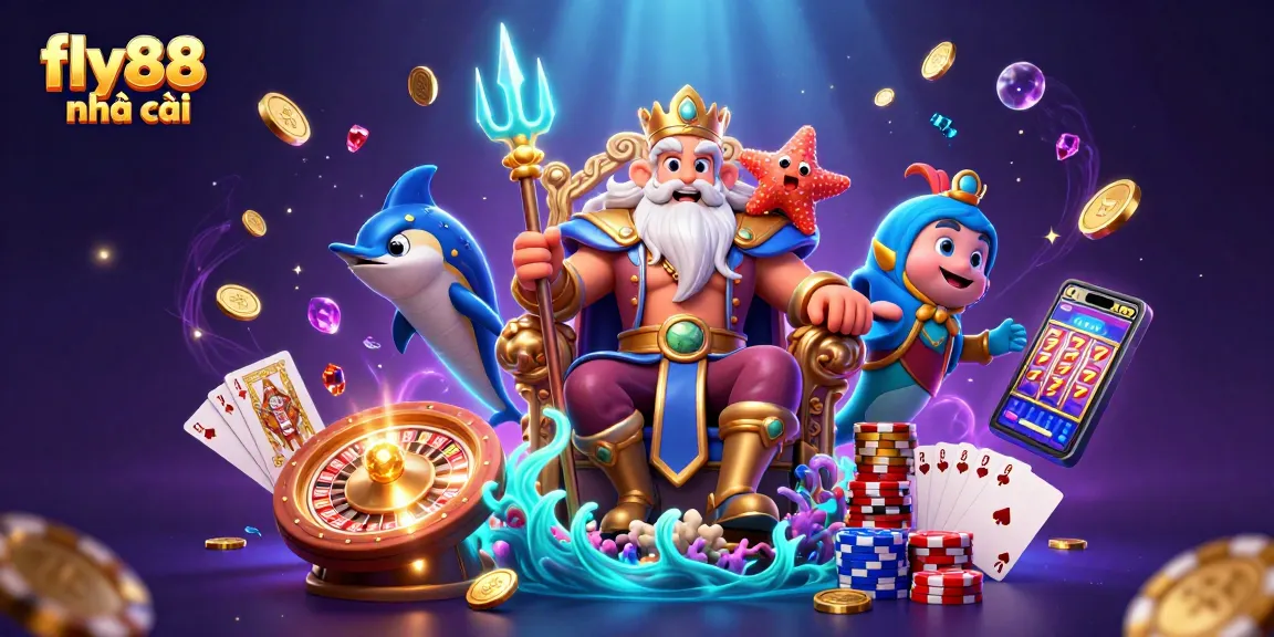 Engage with the fly88 nhà cái side, where Neptune, a glowing trident, and treasures swirl in vibrant casino magic.