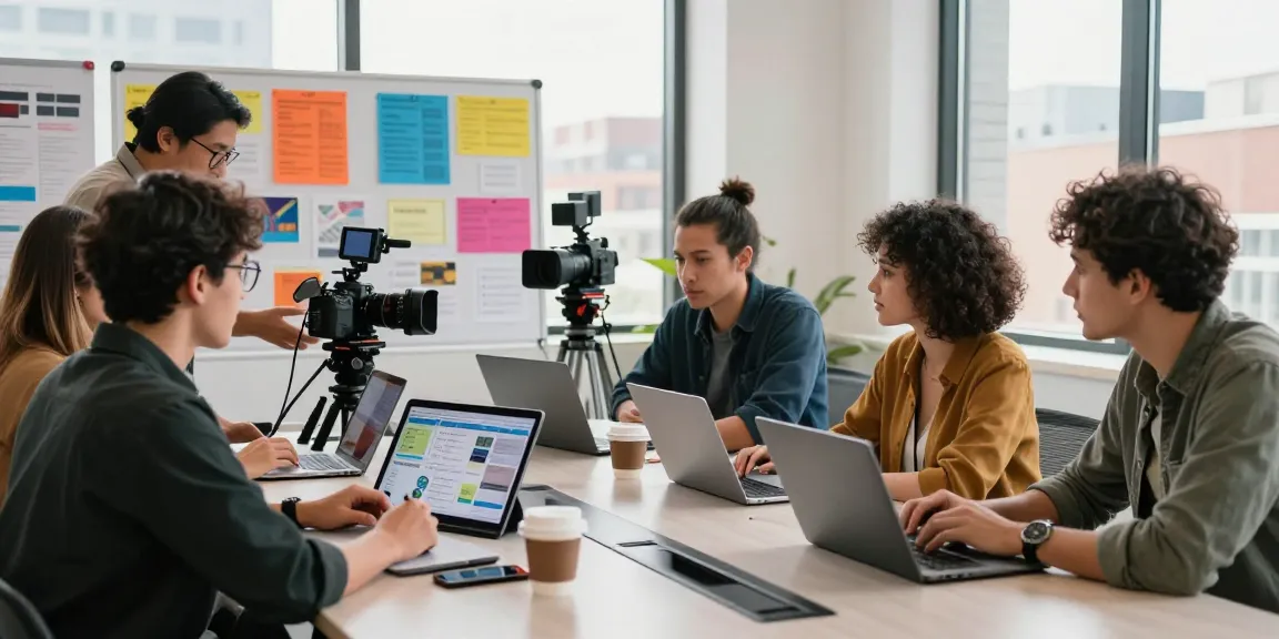 Collaborative storytelling and creative brainstorming at C&I Studios video production studio.