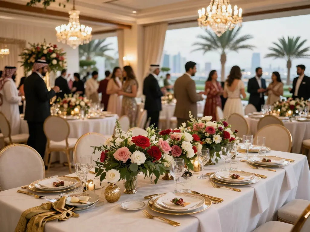 Event rental ksa wedding reception highlighting elegant decor and joyful celebration atmosphere.