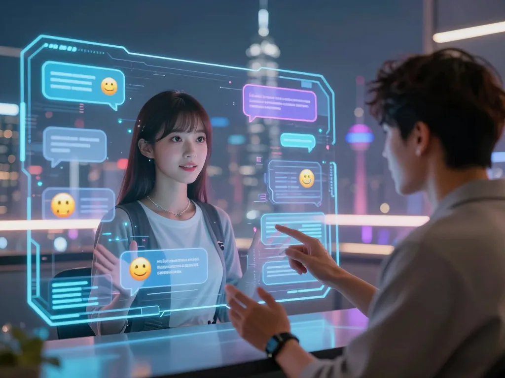 Engaging online interaction with nsfw AI avatar in a vibrant digital landscape showcasing advanced technology.