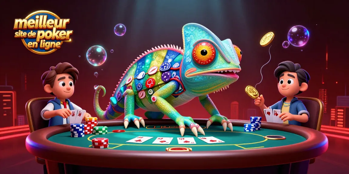 Jouez sur le meilleur site de poker en ligne avec des tables animées et des jetons colorés.