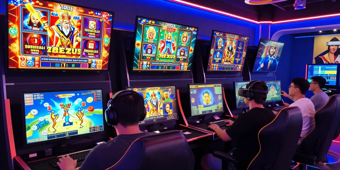 Players immersed in situs raja online gaming experience with vibrant slot themes and interactive action.