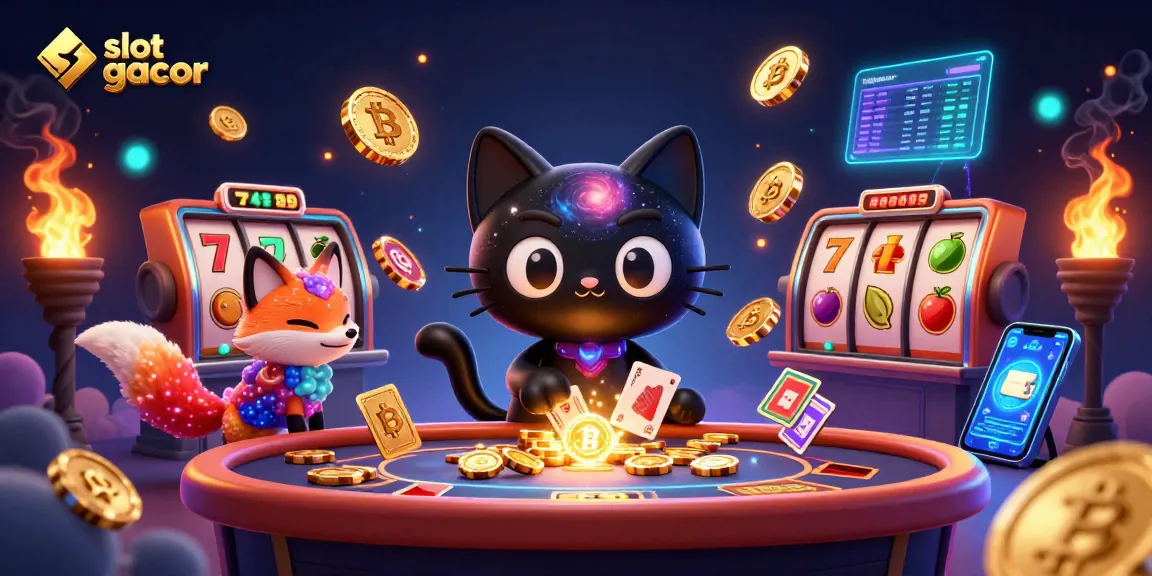 Engage in the exciting world of slot gacor gaming with a dynamic 3D cosmic illustration featuring vibrant characters.