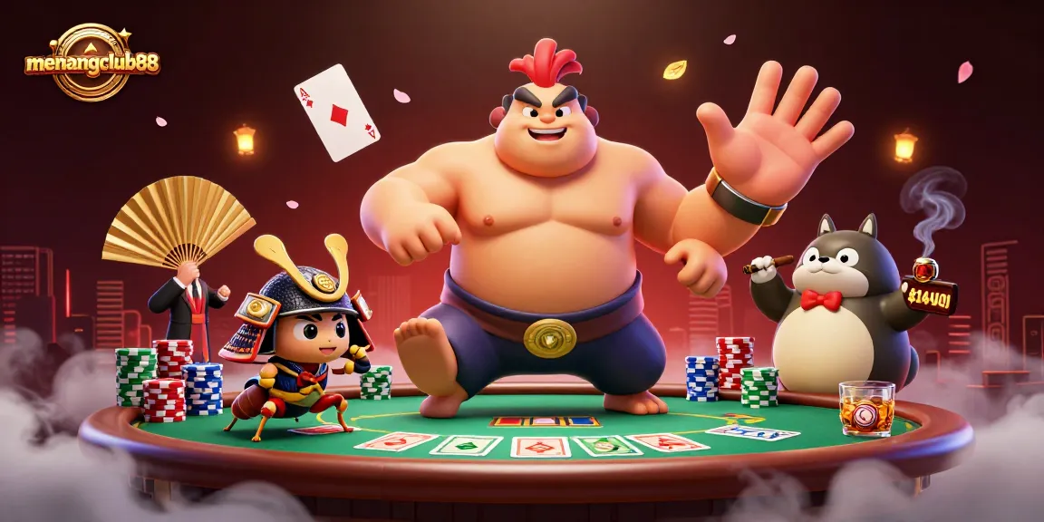 Experience the excitement of gaming with menangclub88 featuring a vibrant scene of characters playing cards.