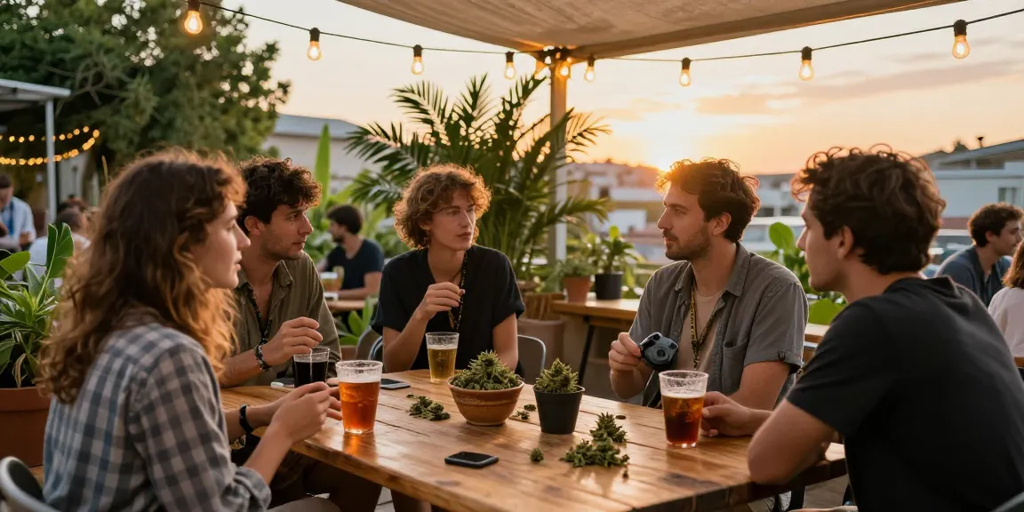 Where To Buy Weed In Spain (Barcelona, Mallorca, Madrid, Ibiza)? Vibrant cannabis social club scene in Barcelona with friendly conversations.
