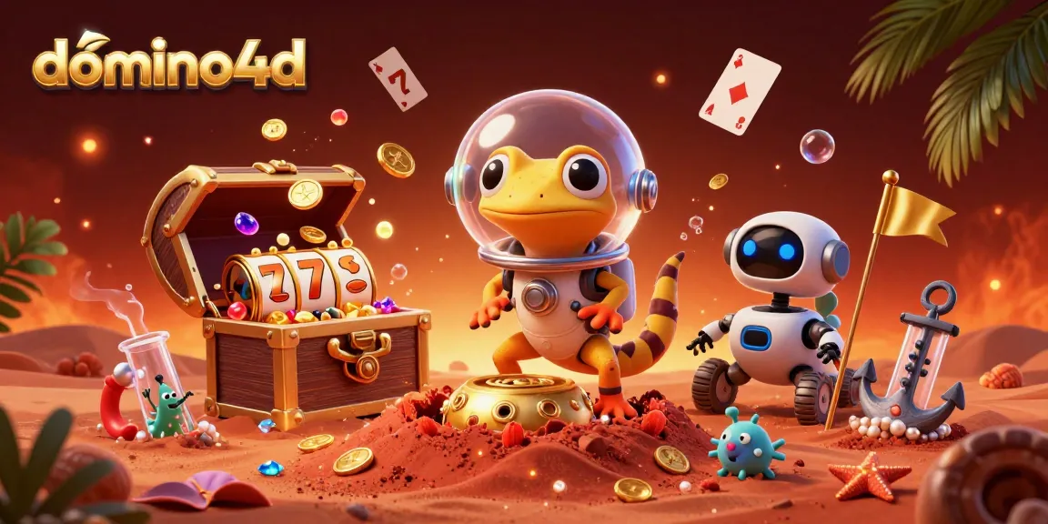 Permainan domino4d yang menarik di kasino digital futuristik dengan berbagai elemen menarik dan kegembiraan.