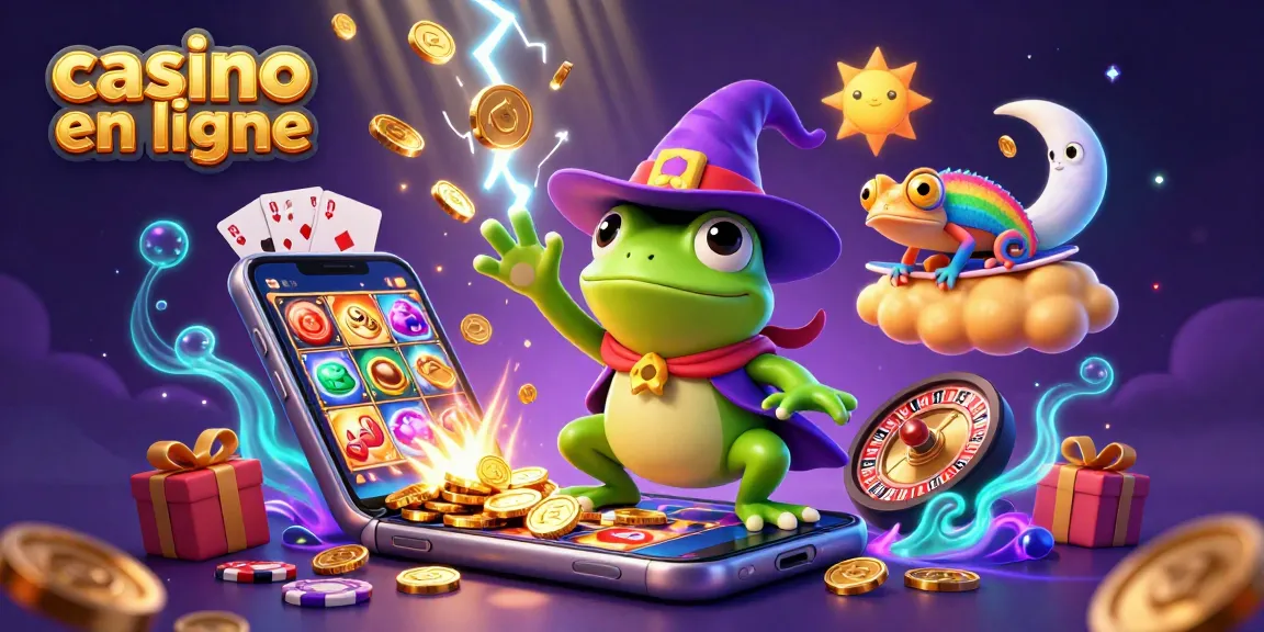 Gagnez aux jeux de casino en ligne avec une illustration de l'animation vibrante de l'univers du hasard.