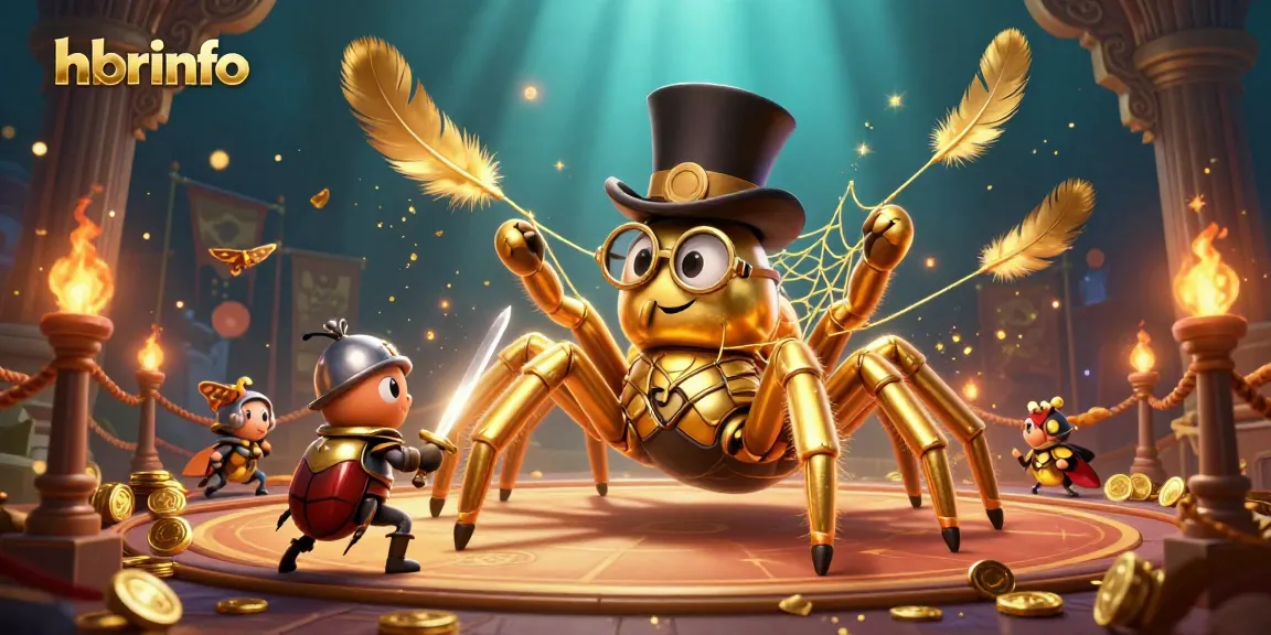 Win big at hbrinfo with a golden tarantula leading a casino adventure featuring sparkling treasures.