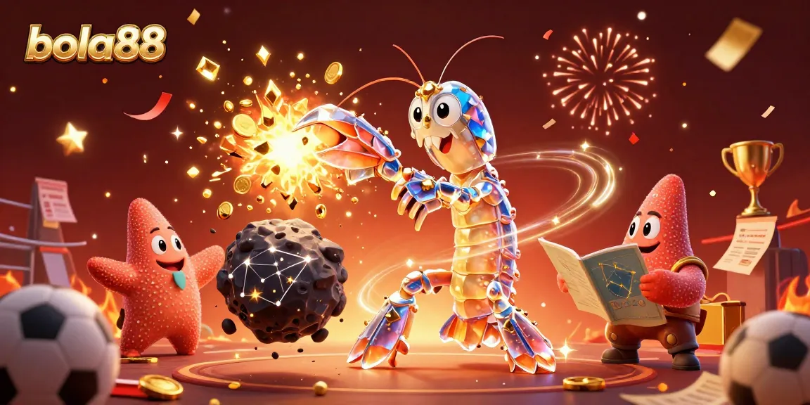 Bola88 meriah dengan samurai udang mantis 3D yang beraksi dalam taruhan olahraga, mempertaruhkan kemenangan.