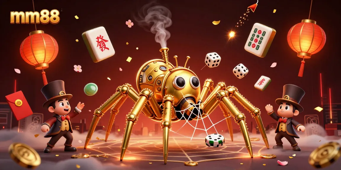 Spin and win at mm88 with vibrant steampunk elements and golden treasures in a rich casino scene.
