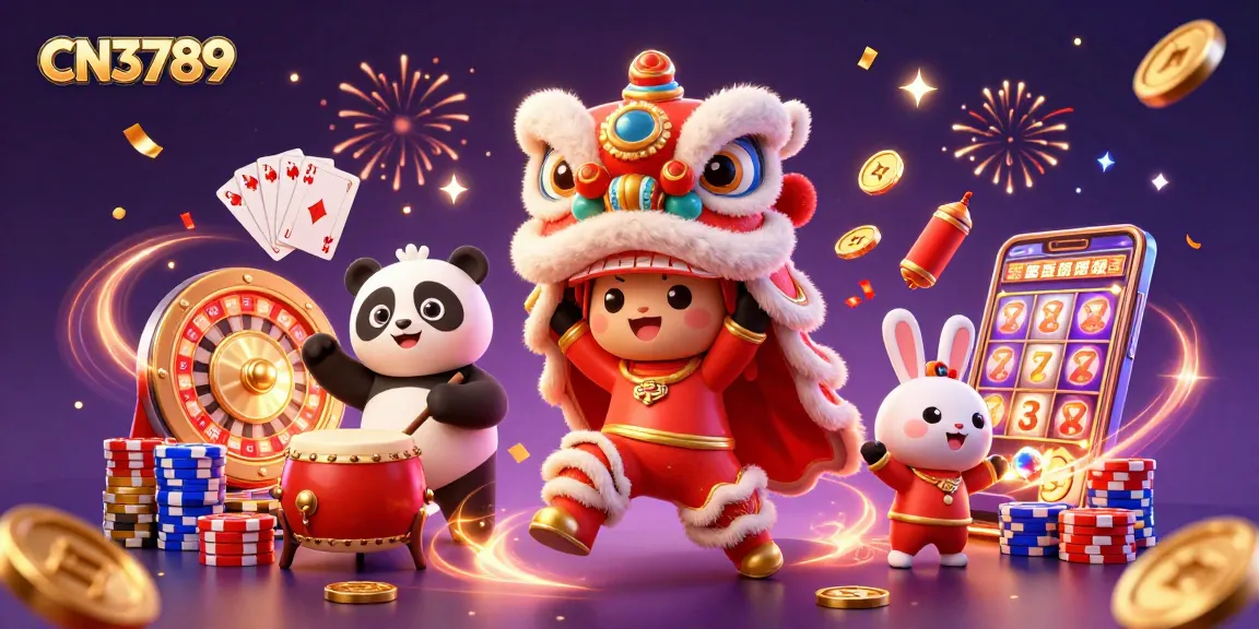Win big with CN3789 in a vibrant casino scene featuring festive characters and dynamic gaming elements.