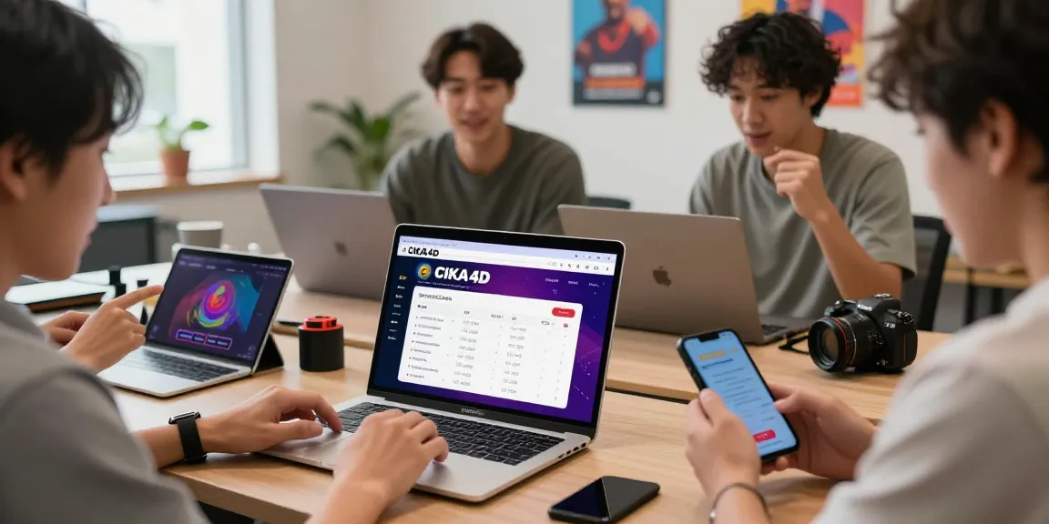 Engaging scene of users exploring CIKA4D's TOTO MACAU betting platform, showcasing excitement and technology.