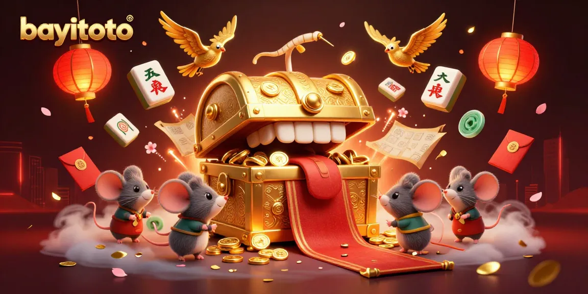 Players explore bayitoto with golden rewards and vibrant casino elements in this colorful 3D illustration.