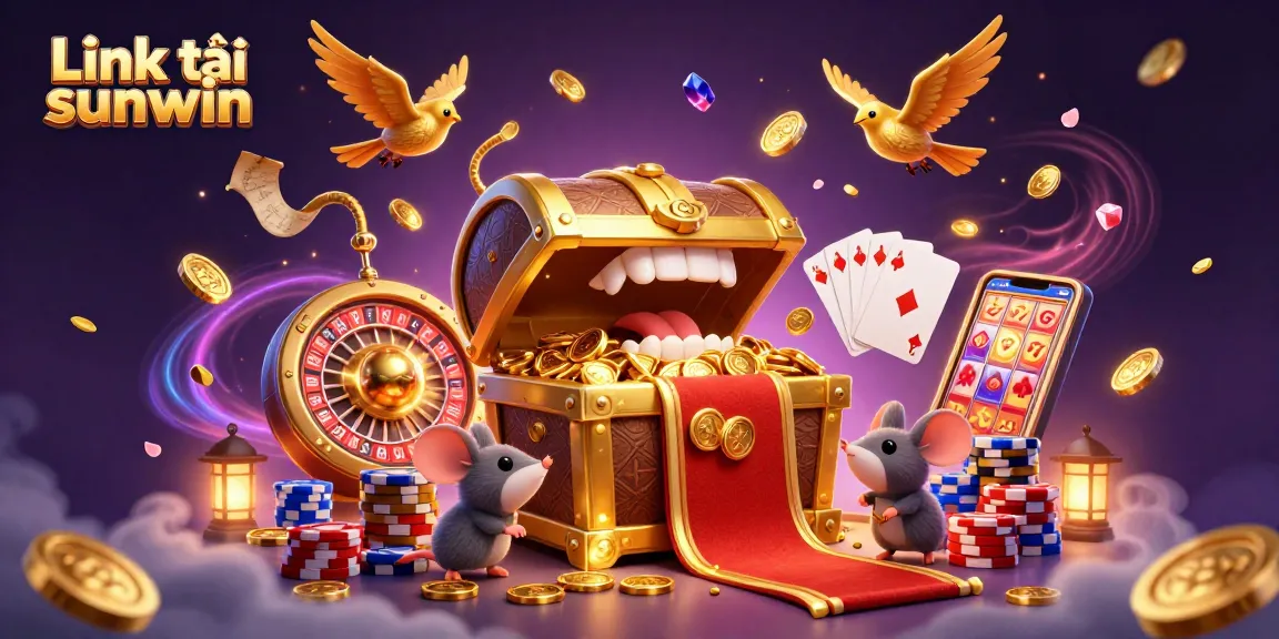 Experience the thrill of winning with Link tải sunwin in this vibrant 3D casino scene.