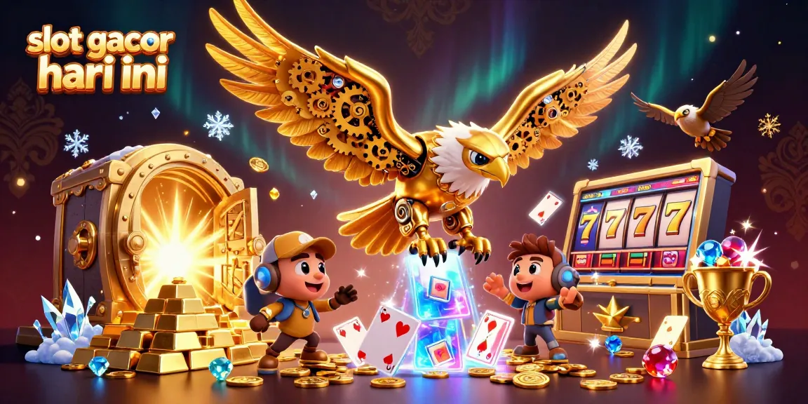 Engage in slot gacor hari ini with dynamic 3D golden eagle diving through holographic cards!
