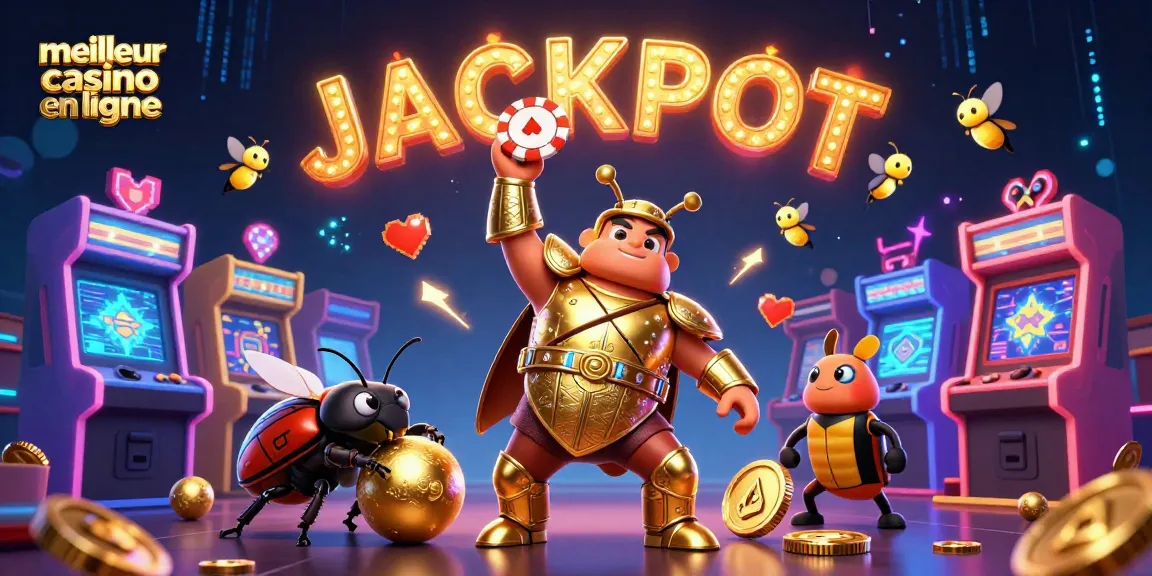 Gagnez au meilleur casino en ligne avec cette illustration dynamique de machines à sous et de cotes gagnantes.