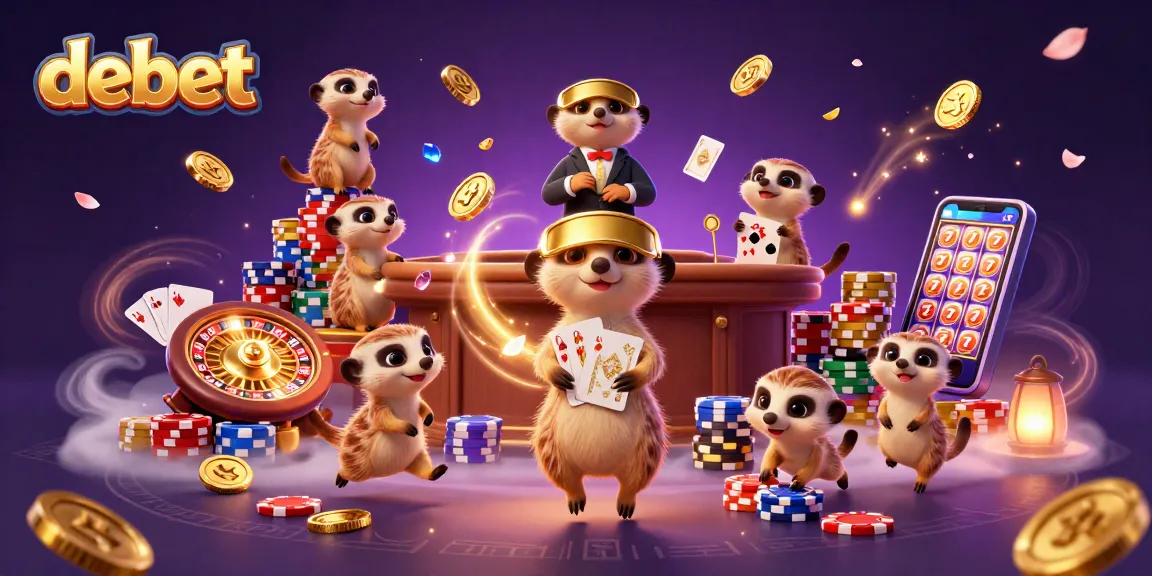 Experience the excitement of debet in this vibrant meerkat casino scene with dynamic gaming action.