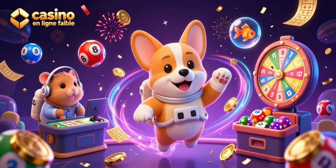 Jouez dans un casino en ligne fiable, plongez dans un univers animé rempli de jetons et de feux d'artifice.