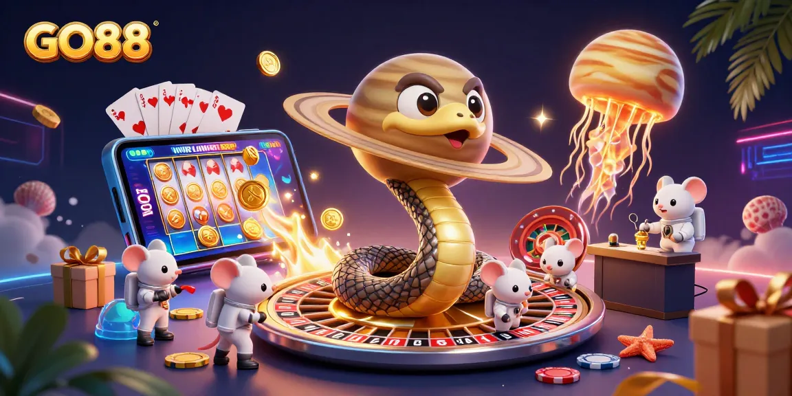 GO88 invites players to bet big with dazzling cosmic casino characters and gaming elements.