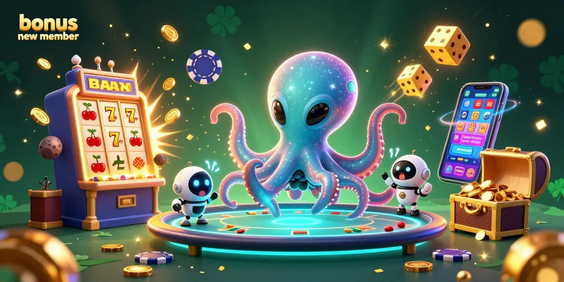 Experience the excitement of winning with the bonus new member offer at our online casino, featuring animated gaming action.