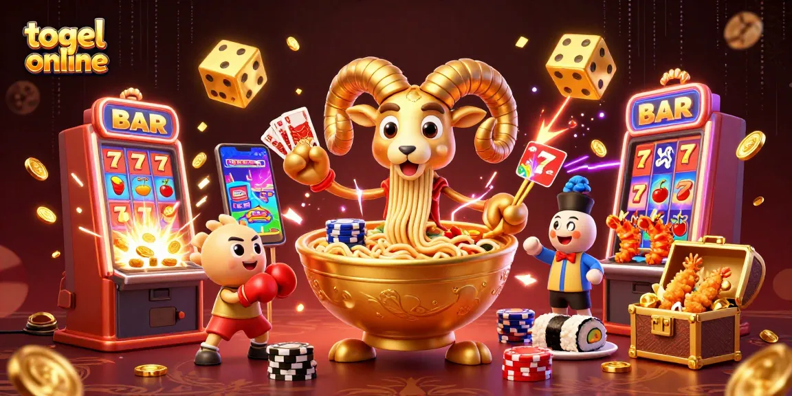 Experience thrilling togel online action in a vibrant, detailed 3D casino illustration bursting with excitement.