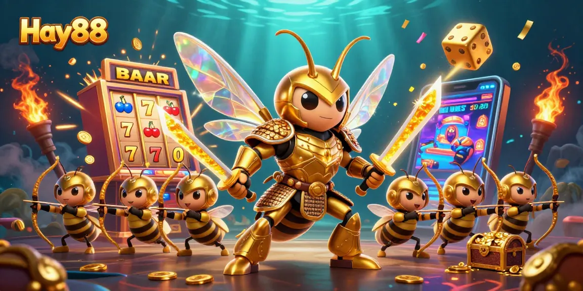Win big at Hay88 with thrilling slots and dynamic casino action in this vibrant illustration.