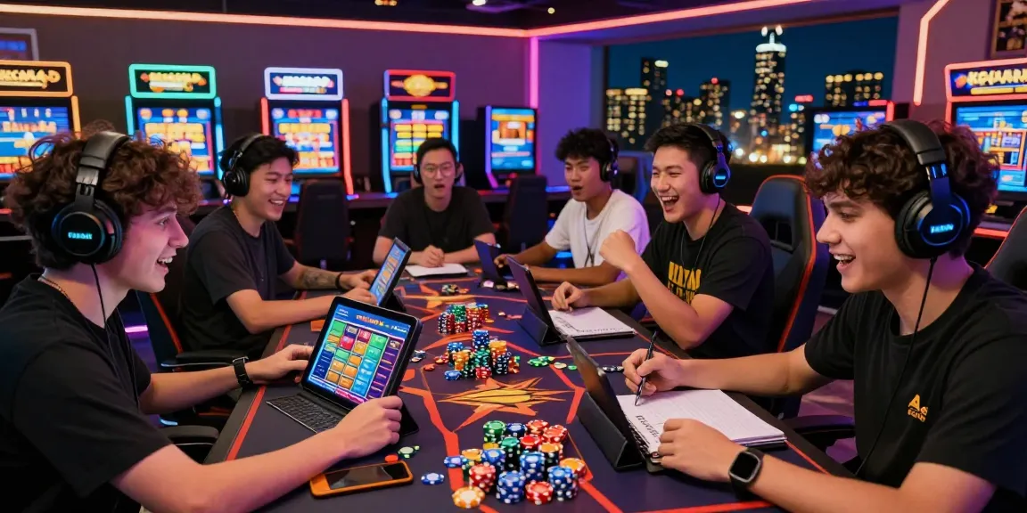 Players immersed in 4D online slots at KECAK4D, showcasing excitement and community engagement.