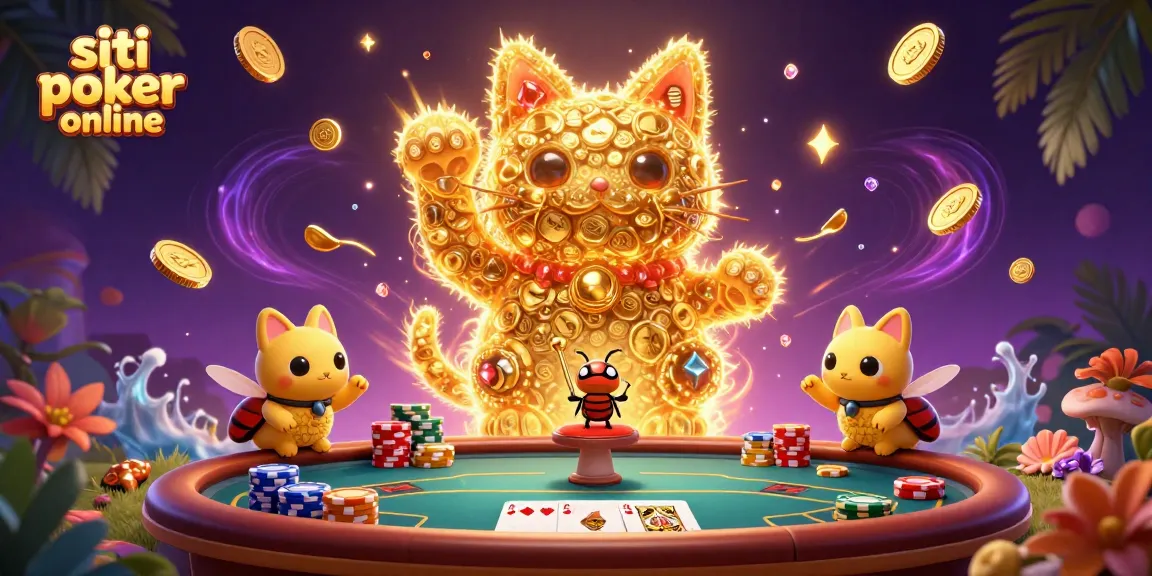 Gioca a poker online con i migliori siti di poker online, animazione di fuochi fatui e una gatta fortunata.