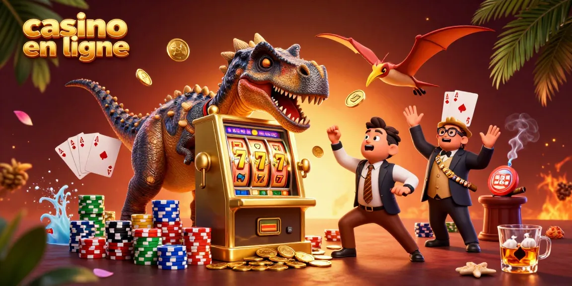 Un pachycephalosaur frappe une machine à sous dorée, moment exceptionnel au casino en ligne.