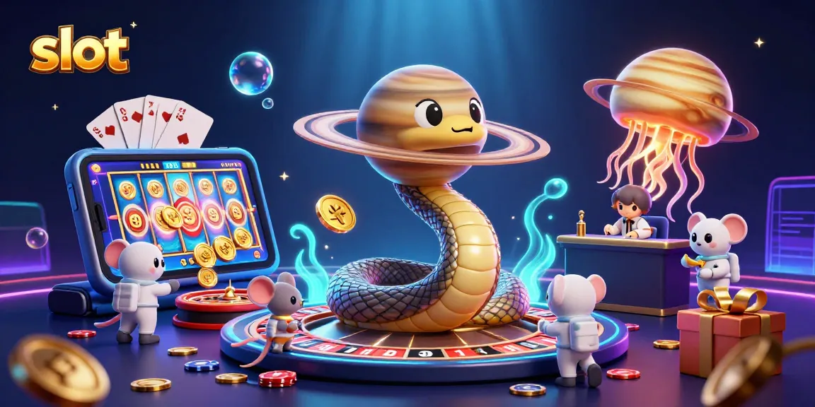 Menangkan slot dengan astronaut tikus bertaruh di sekitar roda roulette planet Saturnus.